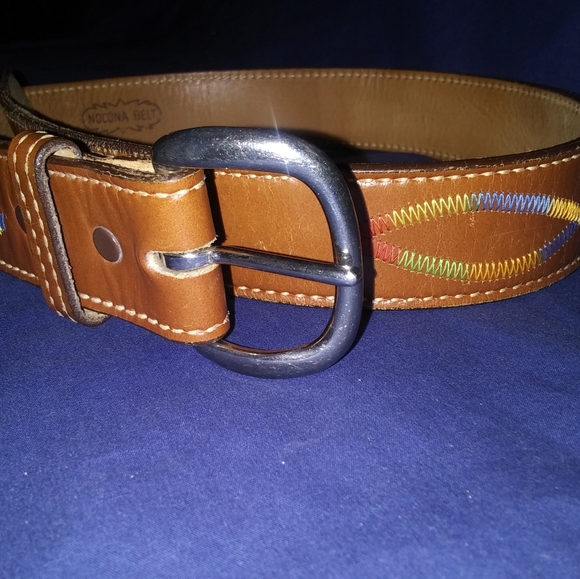Nocona Kid's Belt. Brown and Rainbow. 35 Inches. - Picture 3 of 6